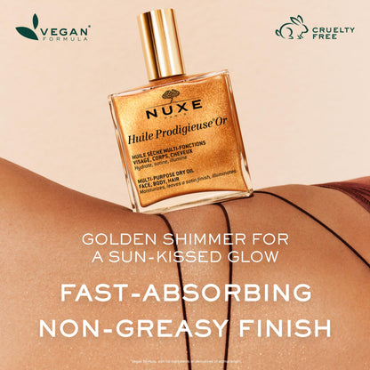 NUXE Huile Prodigieuse Shimmer Multi-Purpose Dry Oil - Luxurious Radiant Glow and Hydration for Face, Body & Hair (50 ml) 🍁 All In One Marketplace Canada