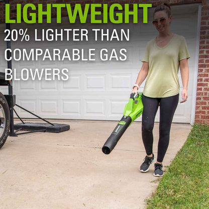 Greenworks 40V Cordless Leaf Blower (125 MPH /450 CFM) / Turbo Mode Electric Jet Blower, High Power, Lightweight & Quiet for Yard Patio Debris Leaves Dust Cleanup, Includes 2.0 Ah Battery & Charger 🍁 All In One Marketplace Canada