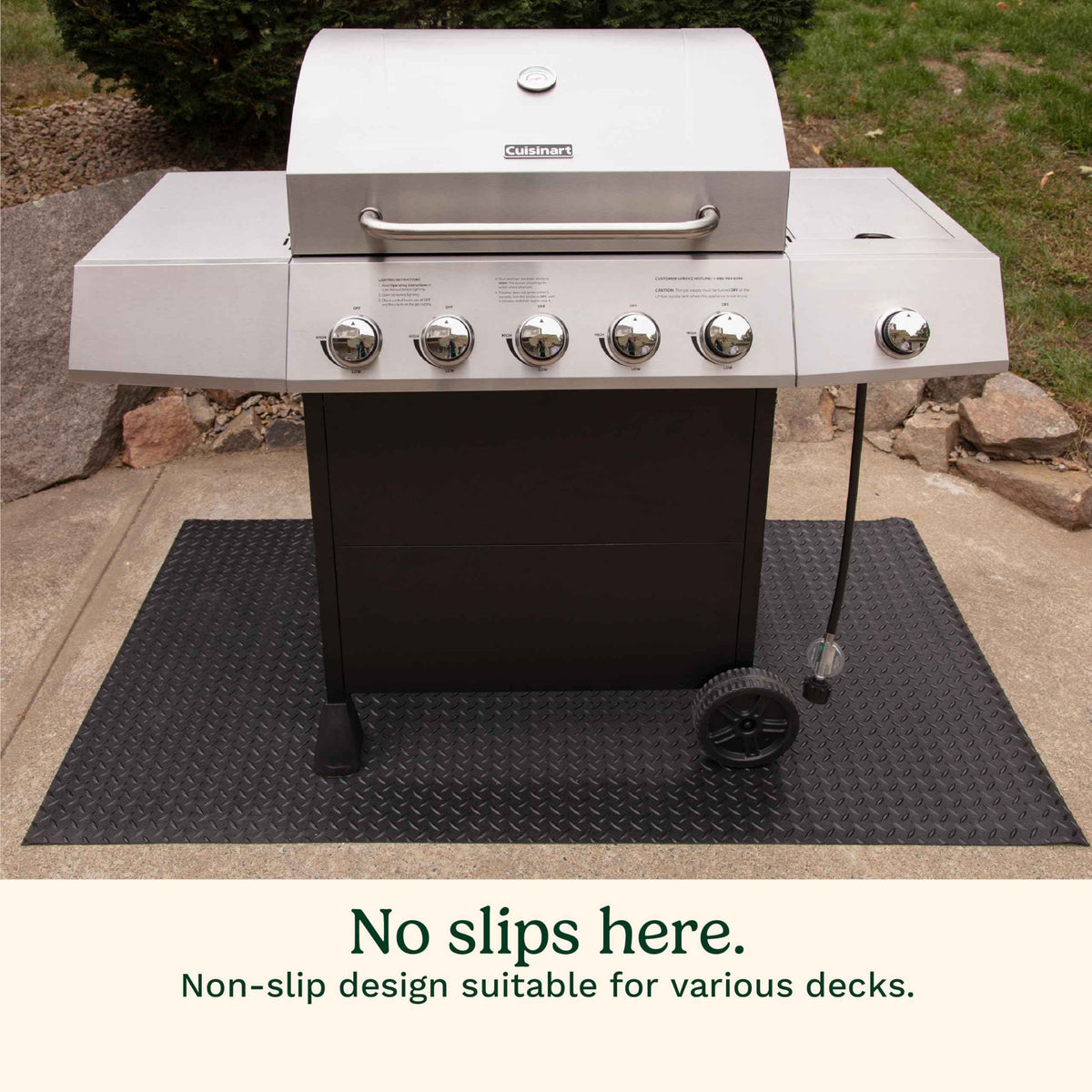 Cuisinart Premium Deck and Grill Mat, 65" x 36", Non-Slip Rubber Mat for BBQ, All Season Protection for Patio, Deck and Porch (CGMT-300C) 🍁 All In One Marketplace Canada