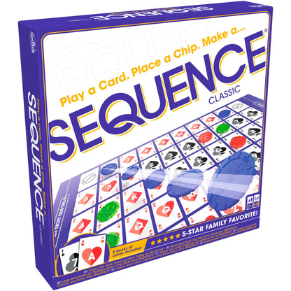 Jax Sequence - Original Sequence Game with Folding Board, Cards and Chips, 10.3" X 8.1" X 2.31" 🍁 All In One Marketplace Canada
