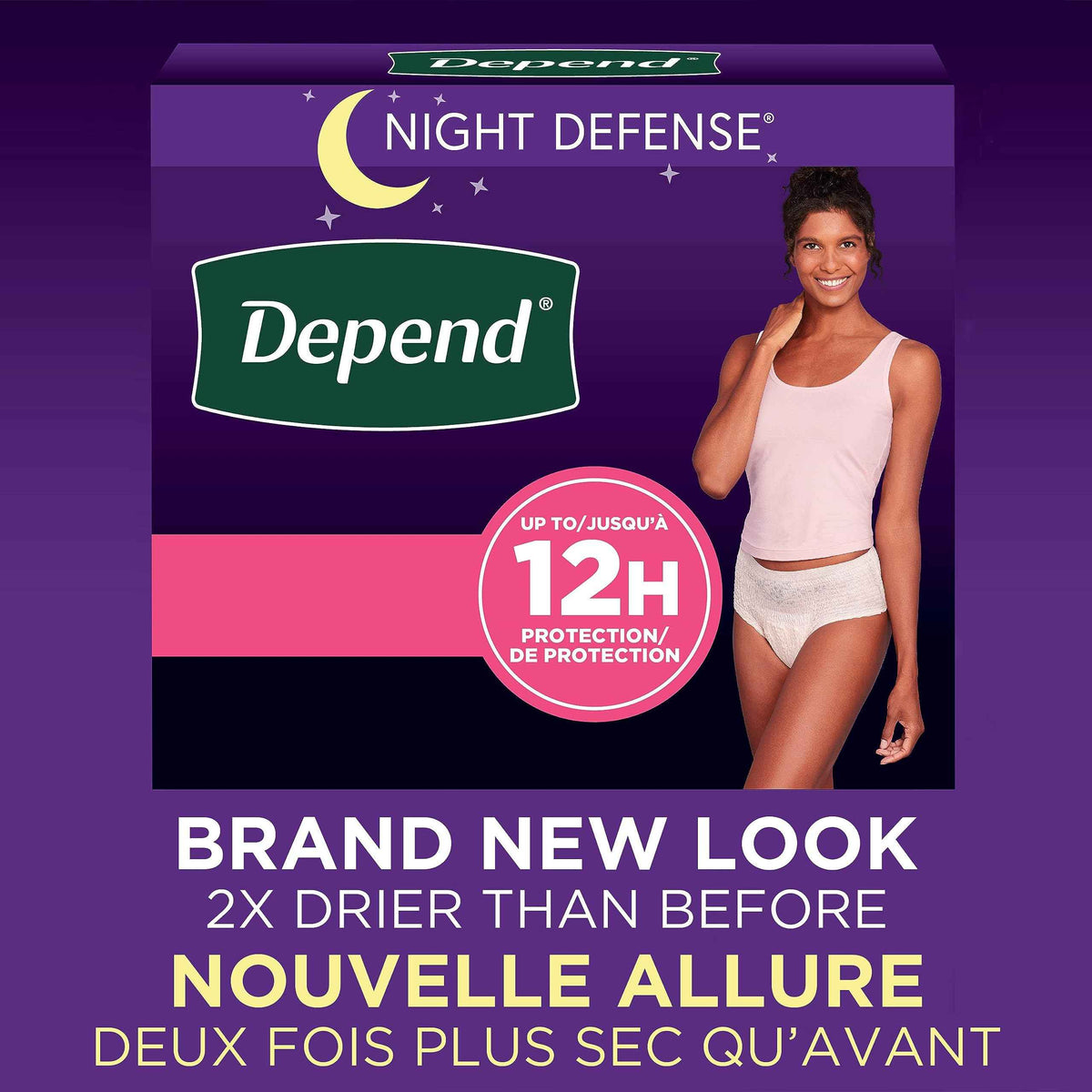 Depend Night Defense Adult Incontinence Underwear for Women, Disposable, Overnight, Medium, Blush, 60 Count 🍁 All In One Marketplace Canada