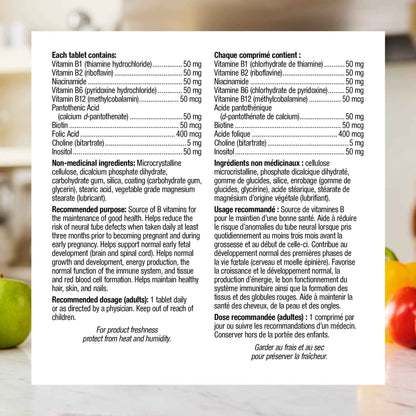Webber Naturals Vitamin B50 Complex, Timed Release, 220 Tablets, Supports Energy Production and Metabolism, Vegan 🍁 All In One Marketplace Canada