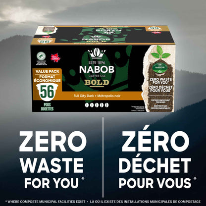Nabob Bold Full City Dark 100% Compostable Pods, 56 Pods 🍁 All In One Marketplace Canada