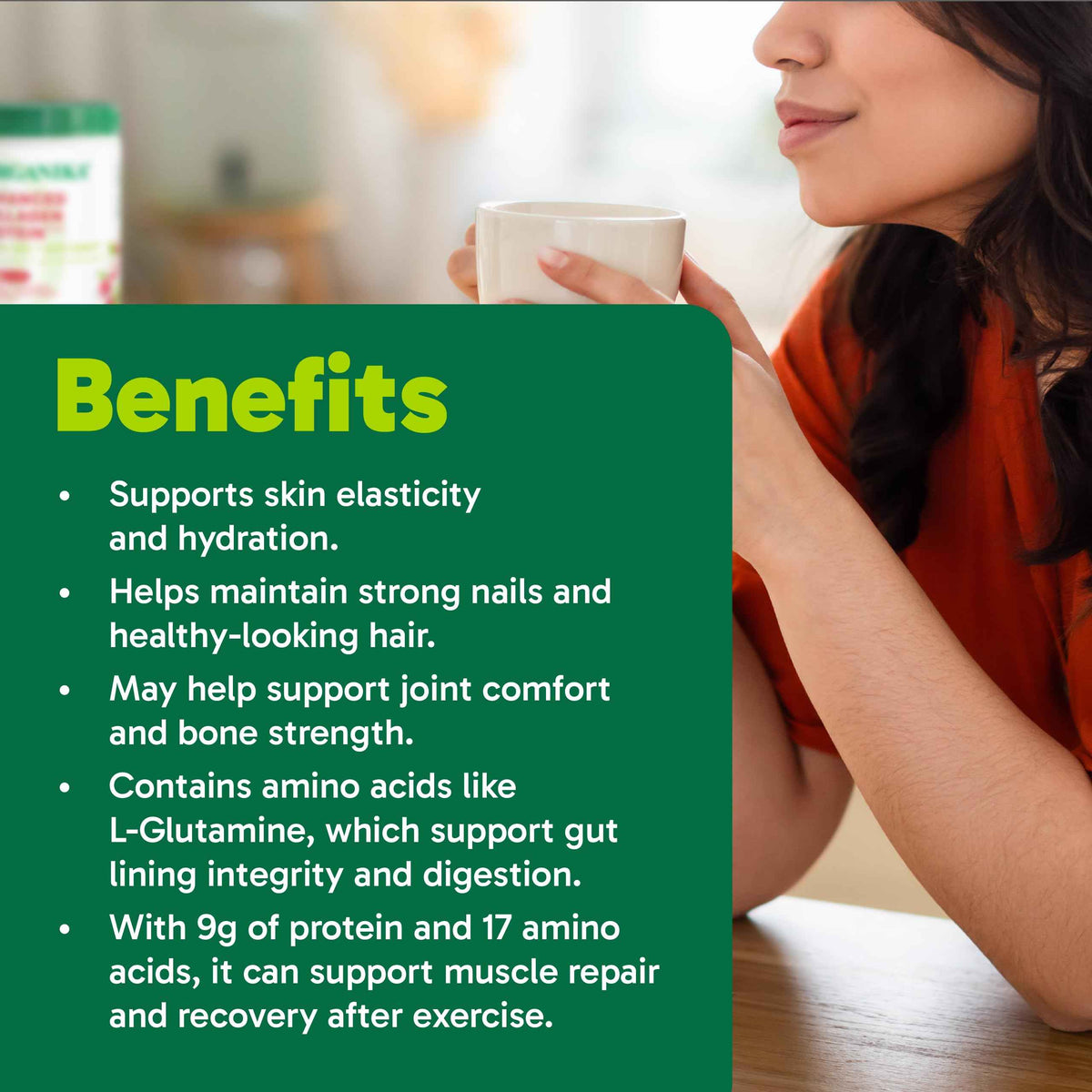 Organika Canadian-Made Enhanced Collagen Protein Powder- Lychee Flavour - Delicious flavour, High Protein Content - Hydrolyzed For Better Absorption – Grass-Fed, Non-GMO - 252g 🍁 All In One Marketplace Canada