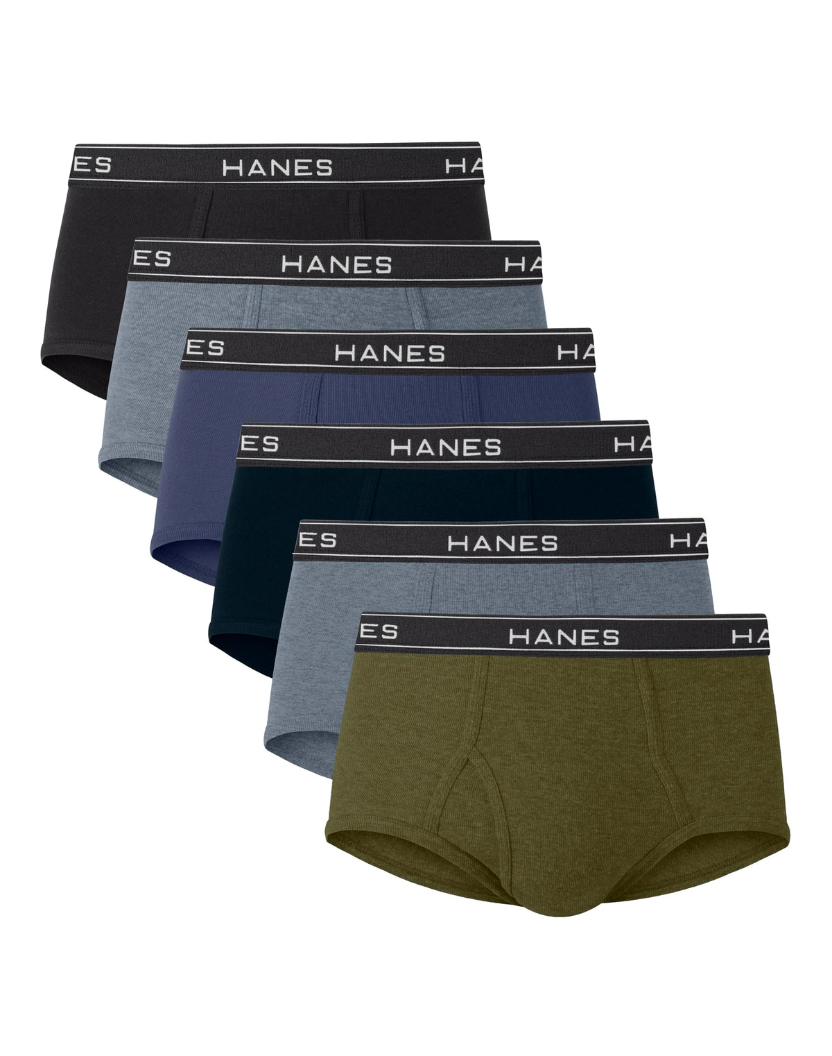 Hanes Mens 6-pack Exposed Waistband Mid-rise Briefs-underwear, White/Black, Small US 🍁 All In One Marketplace Canada