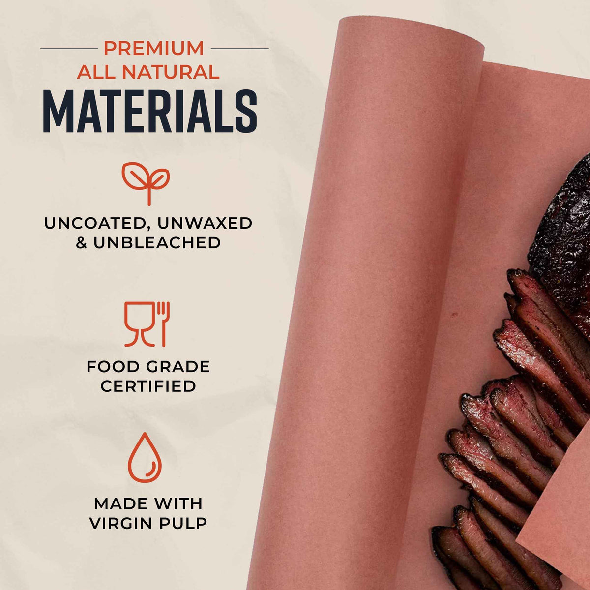 Bryco Goods Pink Butcher Paper Roll - 18 Inch x 100 Feet - Food Grade Peach Paper for Smoking & Grilling Meat, BBQ, Brisket - Unbleached Unwaxed Uncoated 🍁 All In One Marketplace Canada
