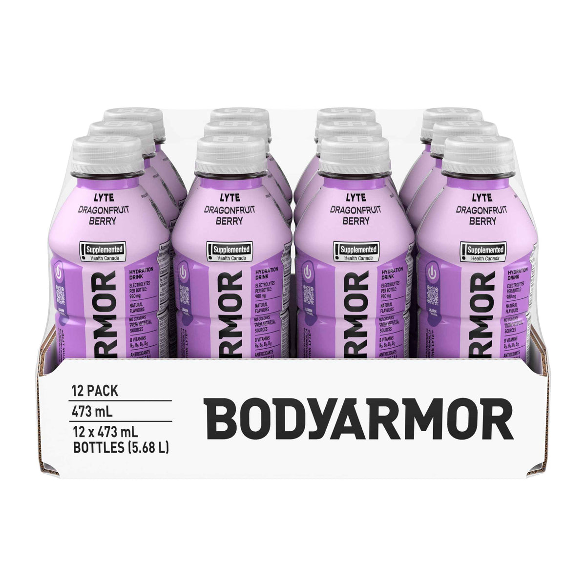 BODYARMOR Lyte Dragonfruit Berry, 473 mL Bottles (12 Pack) – Low-Calorie Sports Hydration Drink with Coconut Water, Potassium-Packed Electrolytes and Antioxidant Vitamins 🍁 All In One Marketplace Canada