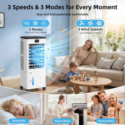 Portable Air Conditioners, Evaporative Air Cooler with Remote & LED Display, 120° Oscillation, 12H Timer, 3 Speeds & 4 Modes, 60W Energy-Efficient, Windowless Swamp Cooler for Bedroom Office Garage 🍁 All In One Marketplace Canada