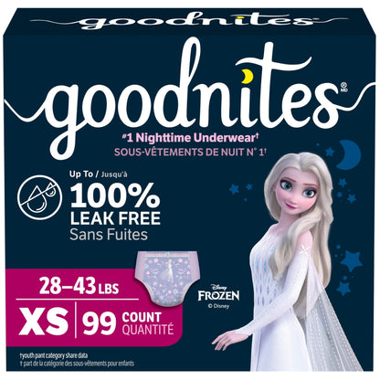 GoodNites Girls' Nighttime Underwear, Extra Small (28-43 lbs), 99 Ct 🍁 All In One Marketplace Canada