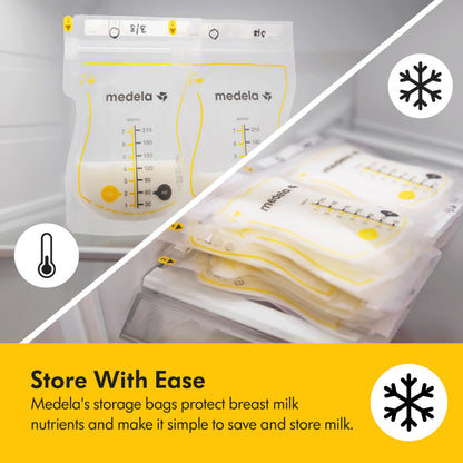 Medela Easy Pour Disposable Breast Milk Storage Bags, 7 oz/210 ml Capacity, Leakproof Design with Milk Protection, Made Without BPA, Pack of 100 🍁 All In One Marketplace Canada