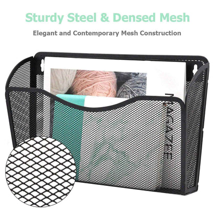 EASEPRES 3 Pack Mesh Wall Mounted File Holder Organizer Metal Hanging Vertical Paper Mails Rack Storage Wire Single Document Filling Holder Pocket for Office and Home, Black 🍁 All In One Marketplace Canada