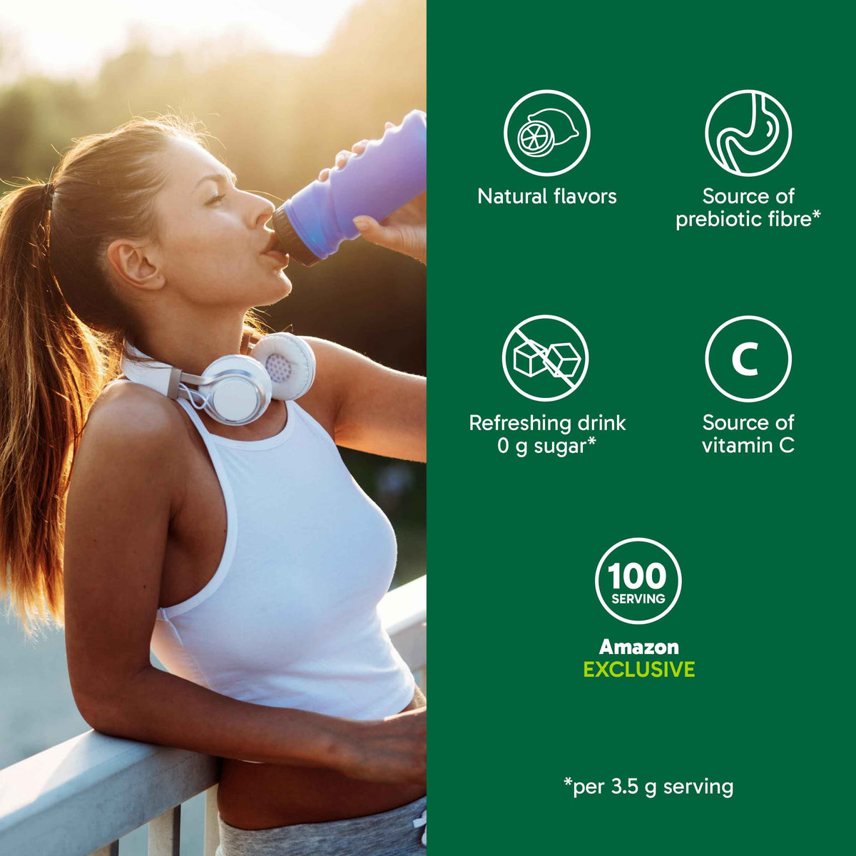 Organika Canadian-Made Electrolytes Powder with Vitamin C & Prebiotic Fibre - Sugar-Free Hydration Drink Mix - Classic Lemonade - 350 g - 100 servings 🍁 All In One Marketplace Canada