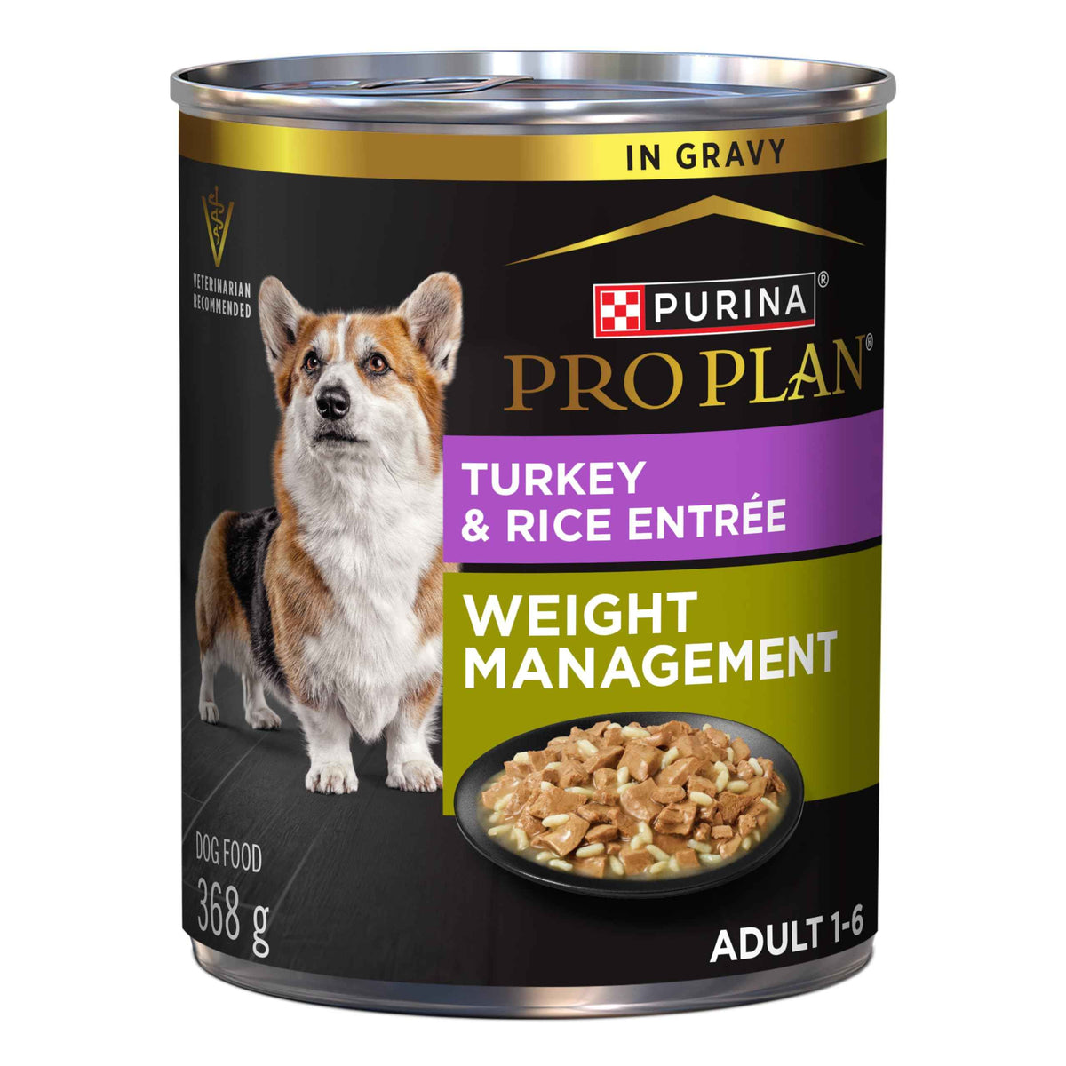 Purina Pro Plan Weight Management Wet Dog Food, Classic Turkey & Rice Entree - 368 g Can (12 Pack) 🍁 All In One Marketplace Canada