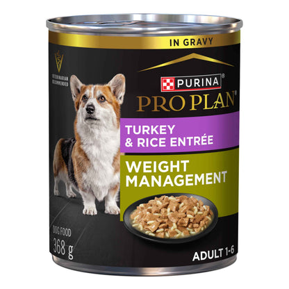 Purina Pro Plan Weight Management Wet Dog Food, Classic Turkey & Rice Entree - 368 g Can (12 Pack) 🍁 All In One Marketplace Canada