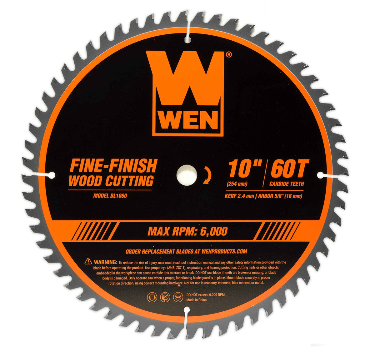 WEN BL1060 10-Inch 60-Tooth Fine-Finish Professional Woodworking Saw Blade for Miter Saws and Table Saws, Silver,Pack of one 🍁 All In One Marketplace Canada