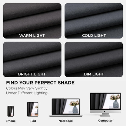 Joydeco Blackout Curtains 63 Inch Length 2 Panels Set, Thermal Insulated Long Curtains& Drapes 2 Burg, Room Darkening Grommet Drapes for Living Room Bedroom Window (W52 x L63 Inch, Dark Grey) 🍁 All In One Marketplace Canada