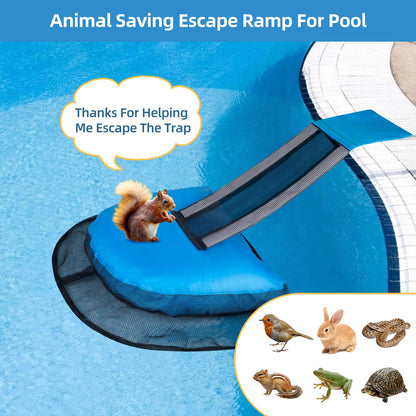 2Pcs Pro Animal Frog Wildlife Saving Saver Escape Ramp Bridge for Swimming Pool Floating Small Animal Critter Ducks Escape Ramp Frog Pads for Pool Log Device Reduces Maintenance Accessories (Blue, L) 🍁 All In One Marketplace Canada