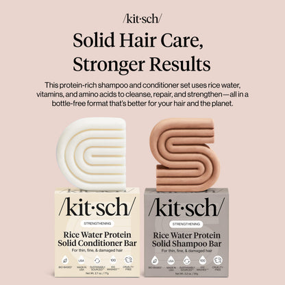 Kitsch Rice Water Protein Solid Shampoo and Conditioner Set for Hair Growth – Strengthening Hair Care Duo w/Rice Protein & Vitamins for Damage Repair – Paraben, Sulfate & Silicone Free – 2 Pack 🍁 All In One Marketplace Canada
