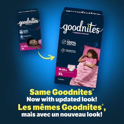 GoodNites Girls' Nighttime Bedwetting Underwear, Large (68-95 lbs), 75 Ct 🍁 All In One Marketplace Canada