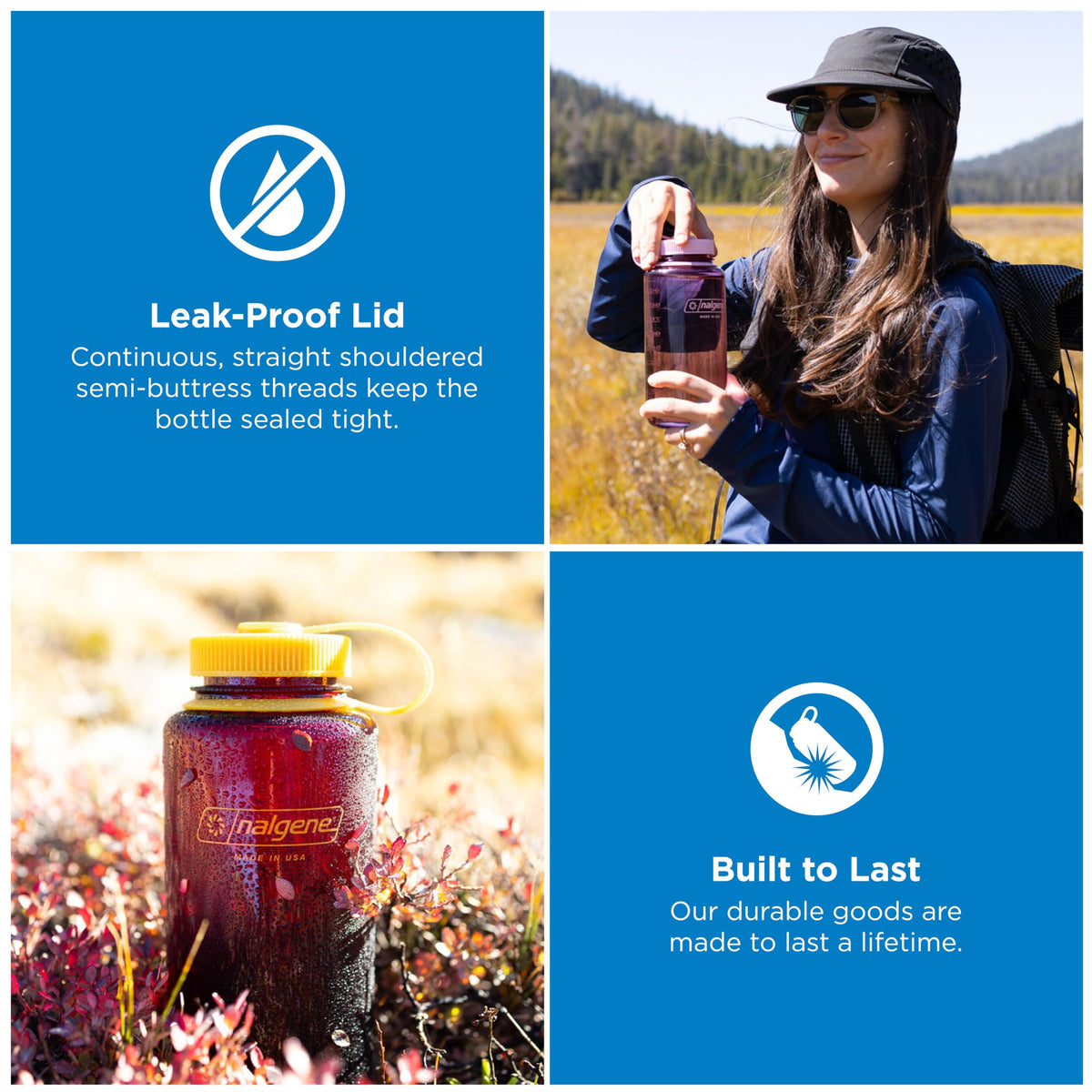 Nalgene 32 oz Wide Mouth Water Bottle BPA-Free, Durable & Leak Proof, Lightweight Bottle for Hiking & Gym, Work & Travel, Amethyst 🍁 All In One Marketplace Canada
