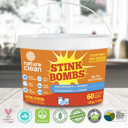 Nature Clean Stink Bombs Odor Remover Packs, 60 Count 🍁 All In One Marketplace Canada