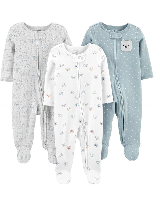 Simple Joys by Carter's Baby 3-Pack Neutral Sleep and Play, Bear/Llama/Rainbow, Newborn 🍁 All In One Marketplace Canada