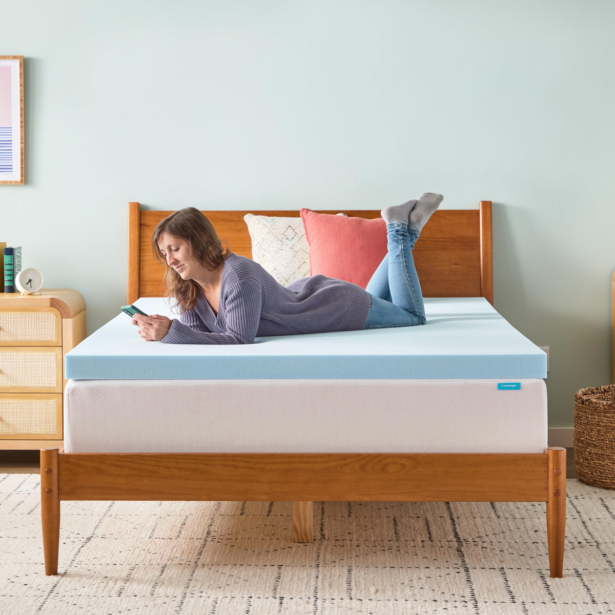 Linenspa 3 Inch Memory Foam Mattress Topper, Gel Infused King Mattress Topper, CertiPUR-US Certified 🍁 All In One Marketplace Canada