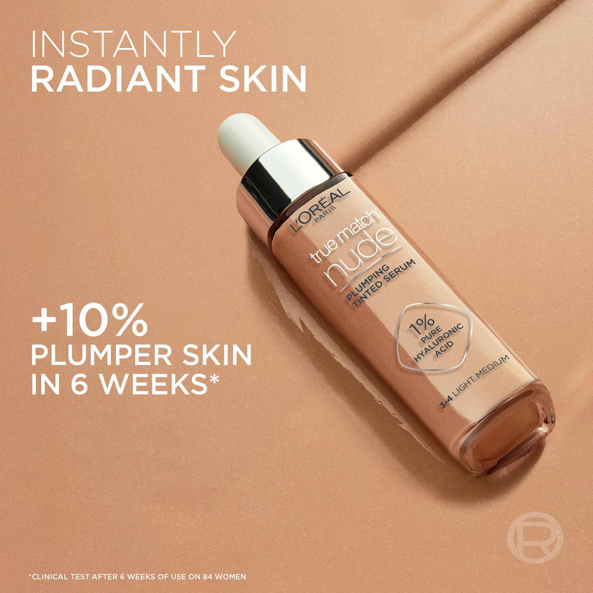 L’Oréal Paris True Match Nude Hyaluronic Foundation, Tinted Face Serum Foundation with Hyaluronic Acid for Lightweight Coverage and Instant Hydration, Radiant Finish - Light Medium, 30 mL 🍁 All In One Marketplace Canada