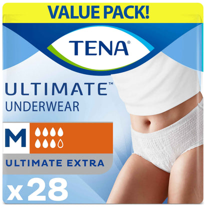 TENA Adult Incontinence, Discrete Disposable, Underwear, Comfortable Fit, Ultimate Absorption Protection, Unisex, Medium (M), 28 Count 🍁 All In One Marketplace Canada