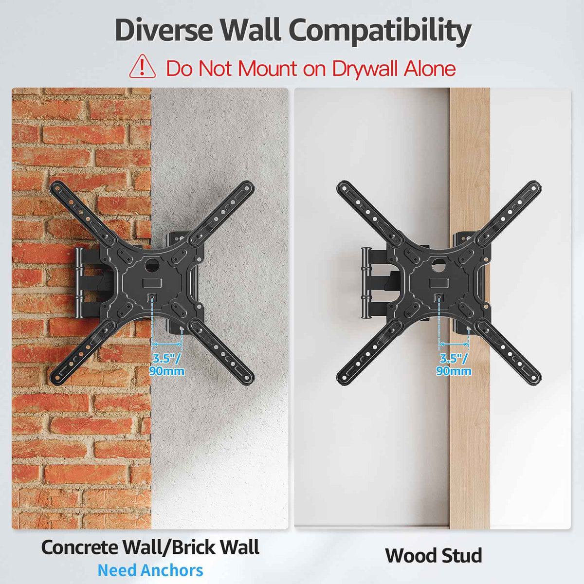 MOUNTUP TV Wall Mounts for Most 26-60 Inches TVs, Full Motion TV Bracket with Swivel and Extension, Articulating Arms, Tilt, Leveling, Single Stud Design, Max VESA 400x400mm up to 77lbs, MU0009 🍁 All In One Marketplace Canada