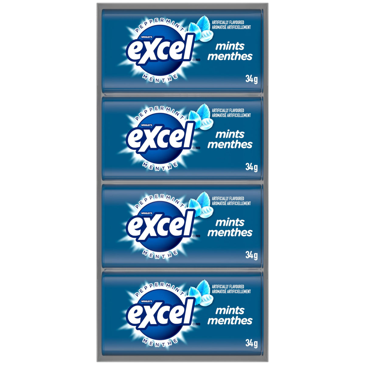 EXCEL, Peppermint Flavoured Mints, 34g, Tin, 8 Packs 🍁 All In One Marketplace Canada