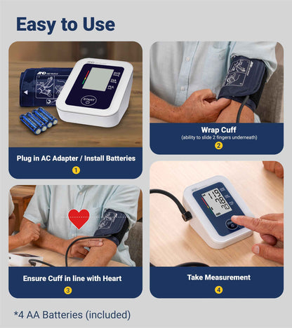 A&D Medical Blood Pressure Monitor for Home Use - UA-651CN - Upper Arm Precise BP Machine - Wide Range Cuff (8.6–16.5” / 22-42 cm) Easy To Use, One Click Operation, Adults, AA Batteries, 1-User 🍁 All In One Marketplace Canada