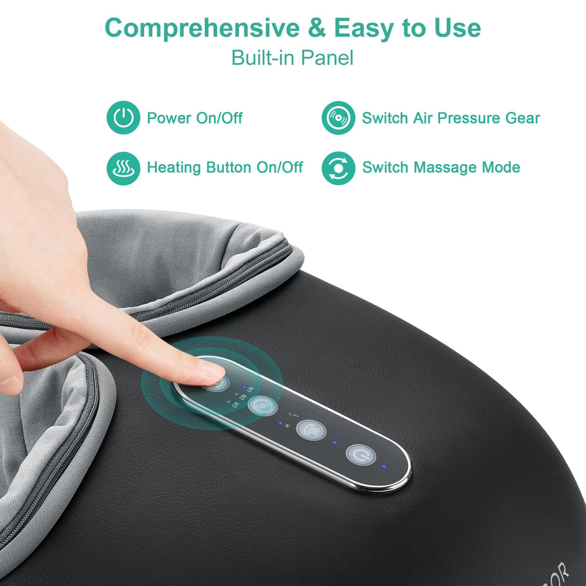 Medcursor Electric Shiatsu Foot Massager Machine with Soothing Heat, Deep Kneading for Foot Pain and Circulation, Multi-Level Settings & Air Compression, for Home or Office Use 🍁 All In One Marketplace Canada