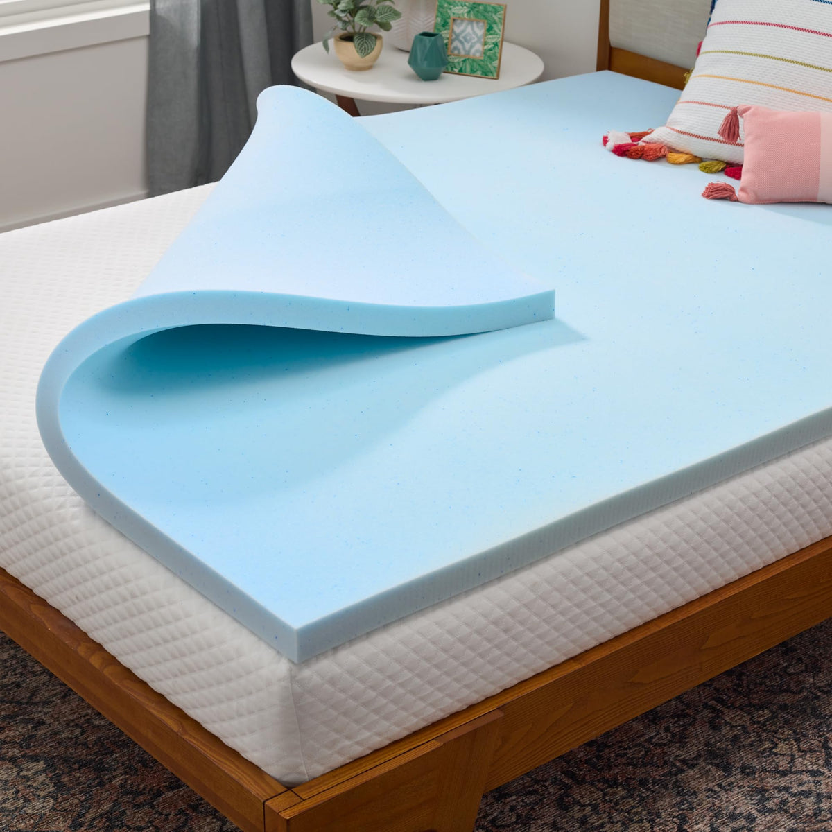 Linenspa 2 Inch Memory Foam Mattress Topper, Gel Infused Queen Mattress Topper, CertiPUR-US Certified 🍁 All In One Marketplace Canada