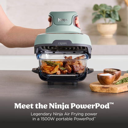 Ninja Crispi Portable Glass Air Fryer Cooking System – 4-Qt & 6-Cup CleanCrisp Containers, Nontoxic, Leak-Proof, Dishwasher Safe – Air Fry, Bake, Max Crisp, Recrisp FN101CGN (Canadian Version) 🍁 All In One Marketplace Canada