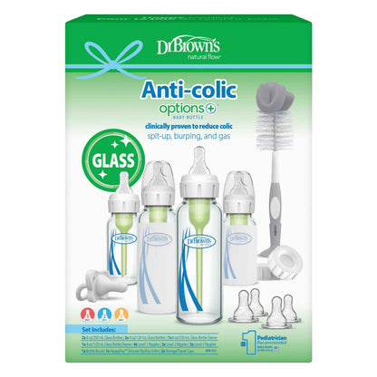 Dr. Brown’s Natural Flow Anti-Colic Options+ Narrow Glass Bottle Starter Set 🍁 All In One Marketplace Canada