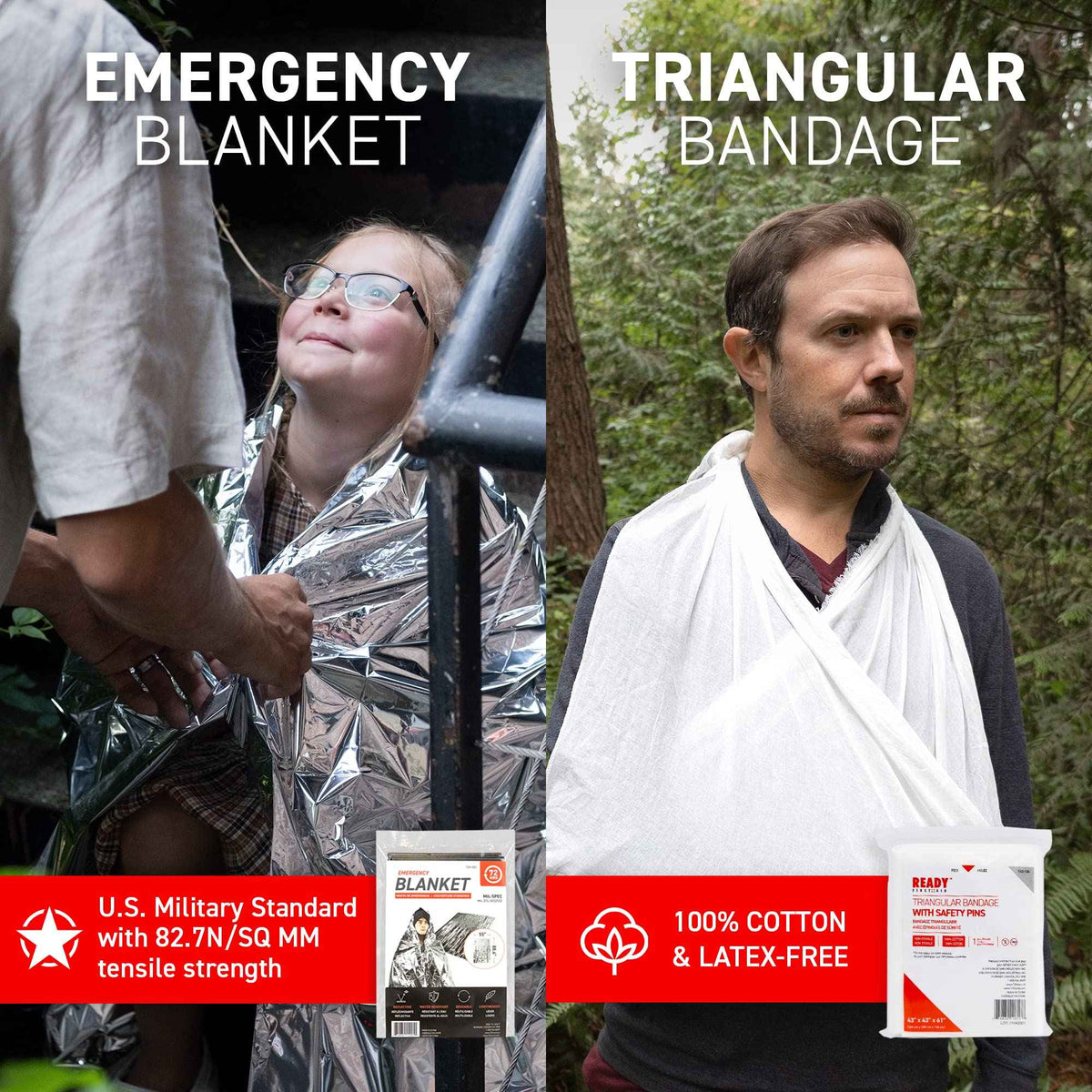 Ready First Aid 107 Piece First Aid Kit - Camping, First Aid Kit, Camping Essentials, Hiking, Home Essentials, Car Emergency Kit, Hiking Gear, First Aid Kit Travel, Car Essentials, Survival Stuff 🍁 All In One Marketplace Canada