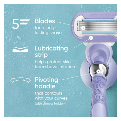 Gillette Razor for Women, Venus Razors Extra Smooth Contour, 5-Blade Cartridges, 1 Handle + 4 Refills + Pivoting Head + Shower Holder 🍁 All In One Marketplace Canada