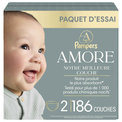 Pampers AMORE, Size 2, Our Best Diaper, 1 Pack (Count of 186) 🍁 All In One Marketplace Canada