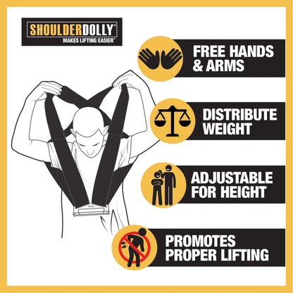 SHOULDER DOLLY Moving Straps - Lifting Strap for 2 Movers - Move, Lift, Carry, And Secure Furniture, Appliances, Heavy, Bulky Objects Safely, Efficiently, More Easily Like The Pros - Essential Moving Supplies - LD1000 🍁 All In One Marketplace Canada