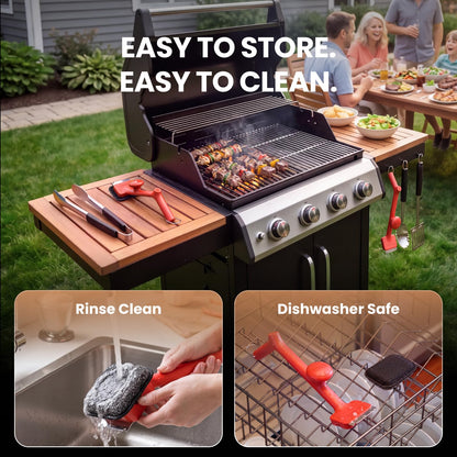 ThermoMaven BBQ Grill Brush Bristle Free - 17" Safe Steam Grill Cleaner Brush with Scraper and 3 Brush Heads for Porcelain/Gas/Charcoal Grill Outdoor Grill Barbecue Cleaner 🍁 All In One Marketplace Canada