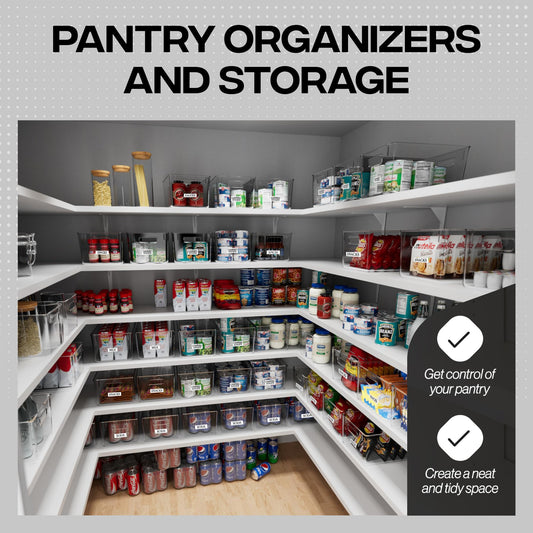 ClearSpace Clear Plastic Storage Bins – Pantry Organizers & Storage Containers, Cabinet Organizer - Home Organization Must Haves for Kitchen, Laundry Room, Office, Closet, Garage & Freezer 🍁 All In One Marketplace Canada