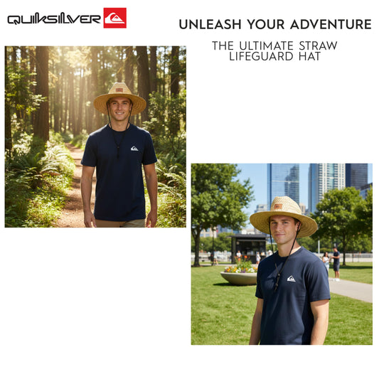 Quiksilver Men's Wide Brim Outdoor Lifeguard Straw Sun Hat, Natural, XX-Large 🍁 All In One Marketplace Canada