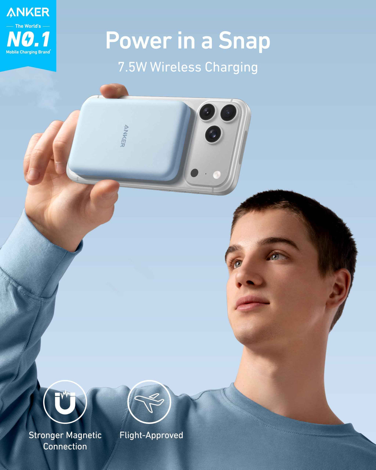 Anker 621 Magnetic Portable Charger (MagGo), 5,000mAh Wireless Power Bank with USB-C Cable, Magsafe-Compatible Battery Pack for iPhone 17/16/15/14/13/12 Series (Blue) 🍁 All In One Marketplace Canada