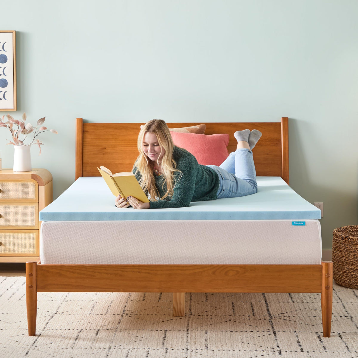 Linenspa 2 Inch Memory Foam Mattress Topper, Gel Infused Queen Mattress Topper, CertiPUR-US Certified 🍁 All In One Marketplace Canada