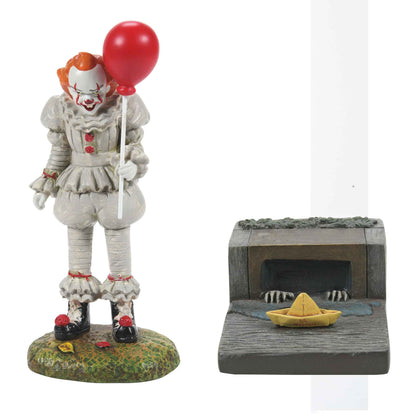 Department 56 Snow Village Accessories Halloween IT Chapter Two Pennywise and The S.S. Georgie Figurine Set, Standard, Multicolor