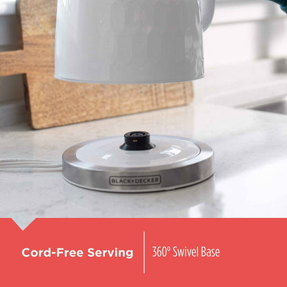 BLACK+DECKER Honeycomb Collection Rapid Boil 1.7L Electric Cordless Kettle with Premium Textured Finish, White, KE1560W 🍁 All In One Marketplace Canada