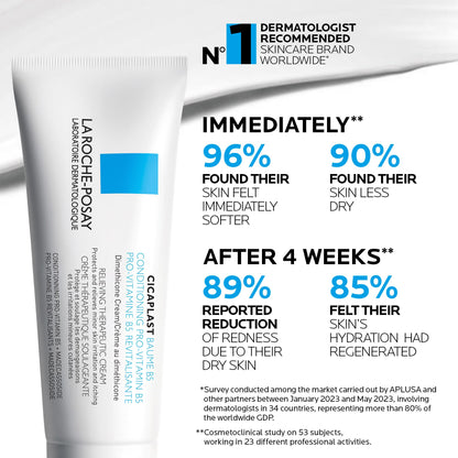 La Roche Posay Cicaplast Baume B5, Multi-Purpose Soothing Balm for Dry Skin, Absorbs Quickly, Non-Sticky, Glassy Skin Finish, for Face or Body, Suitable for the Whole Family, Fragrance Free, 40ml 🍁 All In One Marketplace Canada