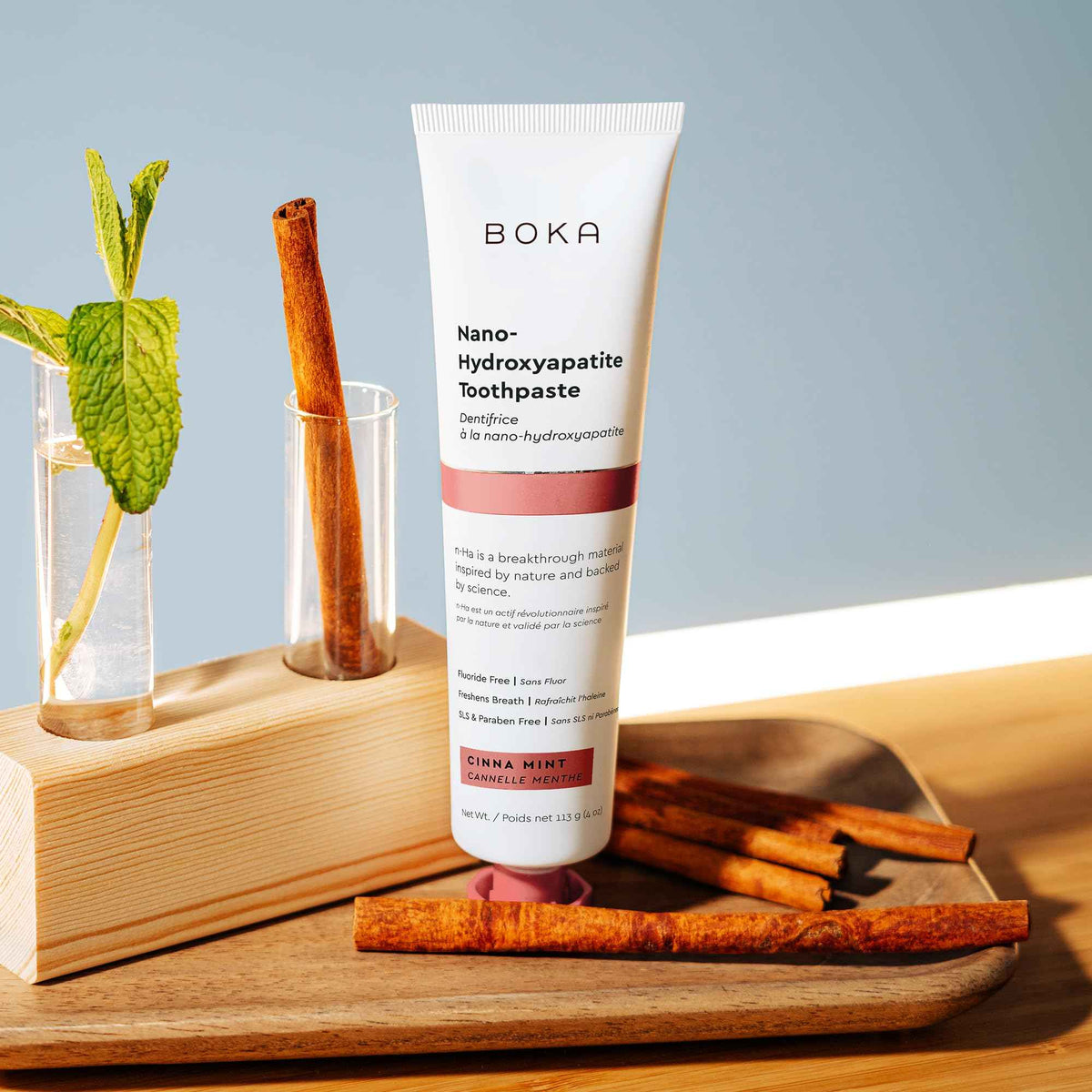 Boka Fluoride Free Toothpaste, Nano Hydroxyapatite Toothpaste, Appropriate for Sensitive Teeth - for Adult Oral Care - Cinnamon Mint Flavor, 4 Fl Oz (113g) 1Pk 🍁 All In One Marketplace Canada
