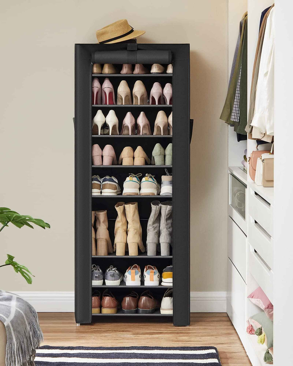 SONGMICS 10-Tier Shoe Rack, Shoe Storage Organizer Cabinet, Black URXJ10H01 🍁 All In One Marketplace Canada
